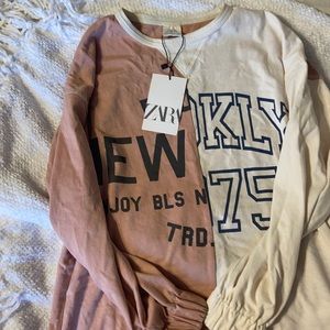 ZARA long sleeve two toned shirt. Brand new with tags never worn.